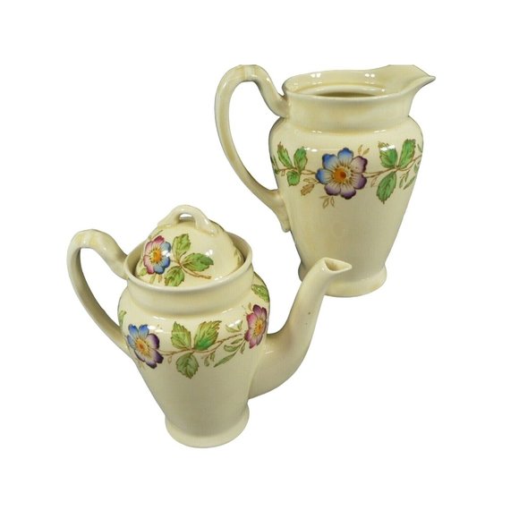 Pitcher & Creamer Lid China Teapot Floral Pattern Made in England - Picture 6 of 11